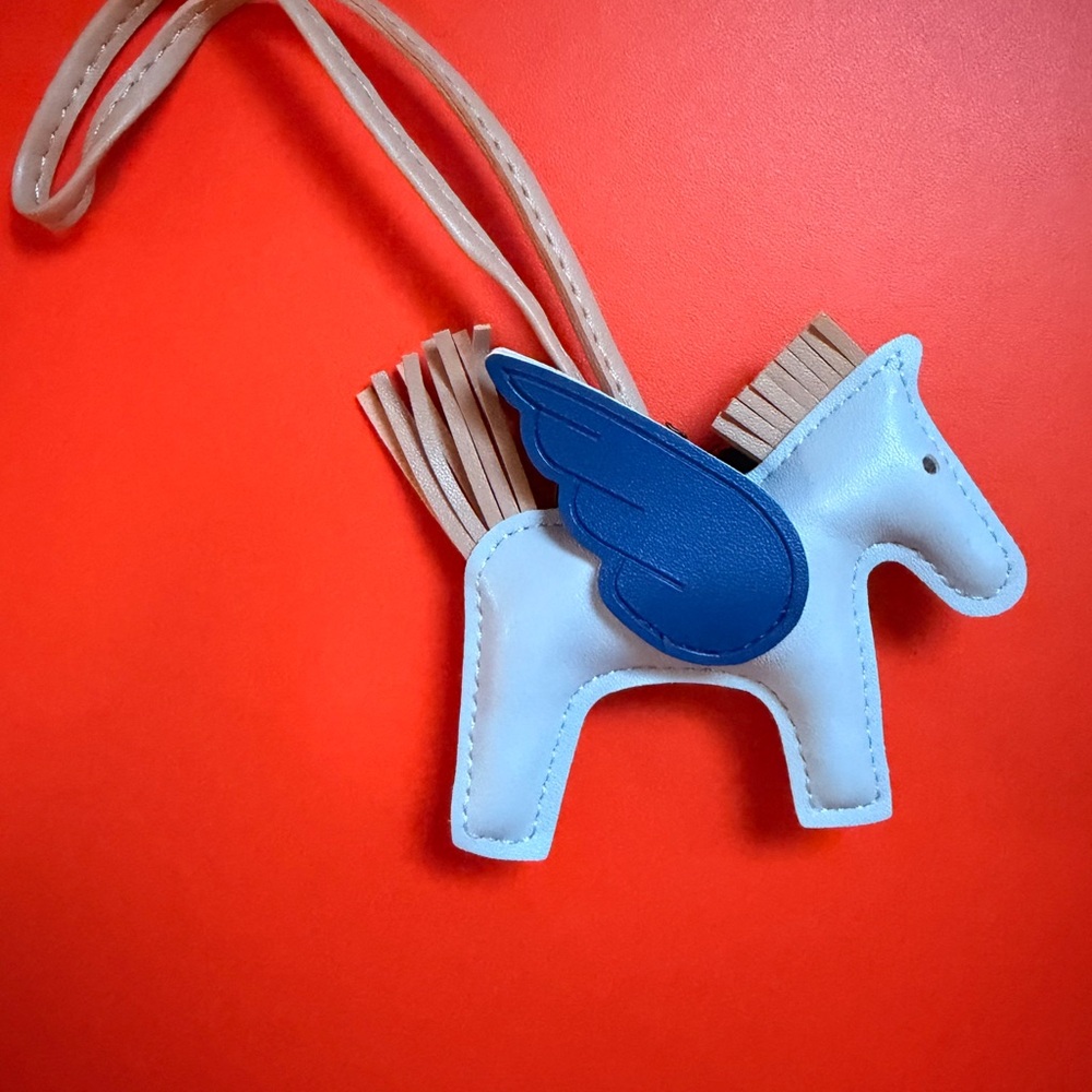 Fashion insprd  Leather Pegasus pony  Charm with Blue Wing